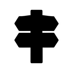 Fototapeta premium Black and white directional signpost with two arrows pointing different directions