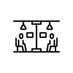 Black line icon for commute crew