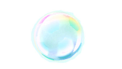 transparent soap bubble with iridescent rainbow sheen, smooth surface reflection, soft glow, isolated transparent background, photoreal.
