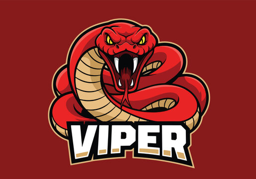 Fierce viper gaming logo with aggressive snake design - Gaming logo - Gaming Mascot - esport mascot vector illustration