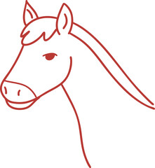 붉은 말의 해 라인 일러스트