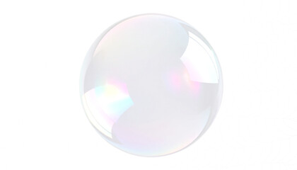 transparent soap bubble with iridescent rainbow sheen, smooth surface reflection, soft glow, isolated transparent background, photoreal.

