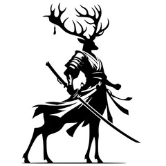 Silhouette of a deer knight
