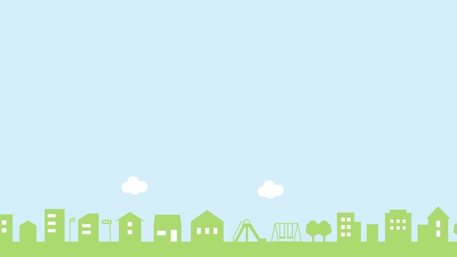 Townscape Loop Background &ndash; Simple Residential Animation (60 sec)
