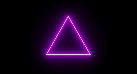 Glowing neon purple triangle on a black background