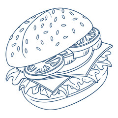 vector illustration of a hamburger