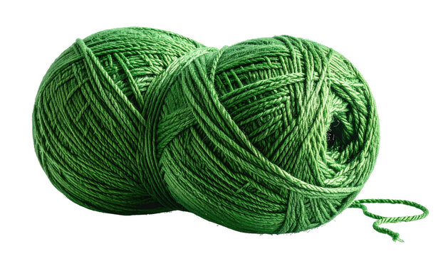 Two balls of textured, vibrant green yarn, close together