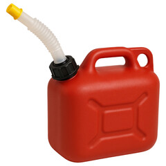 Red Plastic Fuel Canister with Nozzle for Safe Storage and Easy Pouring