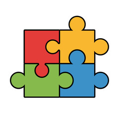 Colorful puzzle pieces background vector illustration