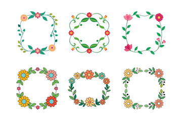 Elegant Floral Frame Design Illustration.