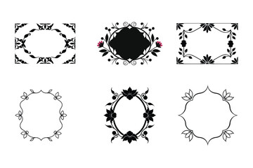 Elegant Floral Frame Design Illustration.