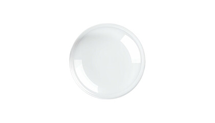 Glossy white plate, circular with dark background and sharp edges