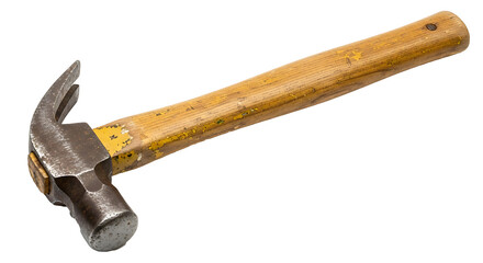Metal claw hammer with wooden handle tool