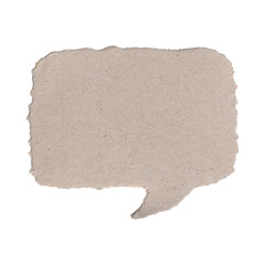 Isolated Ripped Cardboard Rectangular Speech Bubble. Rustic Dialogue Element with Torn Edges PNG.

