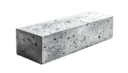Rectangular gray concrete block with speckled surface