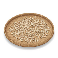 เมล็ดลูกเดือย ตากแห้ง