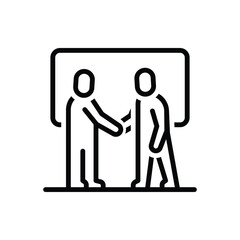 Black line icon for staff recognition