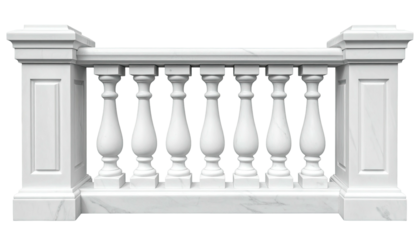 Ornate marble balustrade with turned spindles