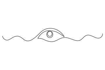 Eye single line art minimalist continuous one line drawing vector illustration
