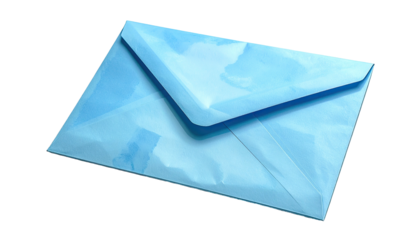 A folded light blue envelope, corner view, watercolor texture