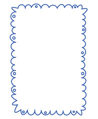 blue line doodle frame clipart blank illustration border