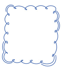 blue line doodle frame clipart blank border illustration