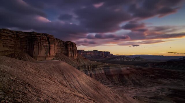 Golden Hour Sunlight Illuminating Majestic Mountain Ridges and Valleys Under Cloudy Skies