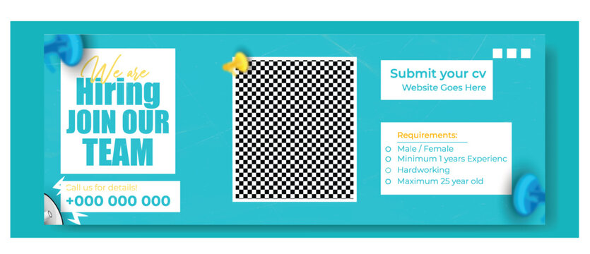 Join our team recruitment advertisement with isometric office illustration and hiring information.
Confident businessman in suit invites you to join our team with benefits listed. - Powered by Adobe