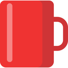 Red Ceramic Coffee Mug With Handle Isolated On A Transparent Background For A Beverage Display