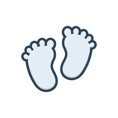 Color illustration icon for baby steps