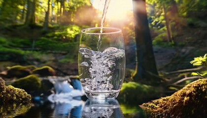 water pouring into glass