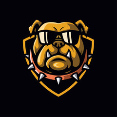 Bulldog Head Mascot Logo Illustration