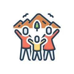 Color illustration icon for family adventures