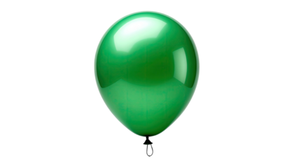 Gleaming green balloon with highlights on stark black background