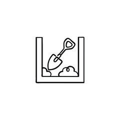 Grave Digger's Shovel Line Style Icon Design