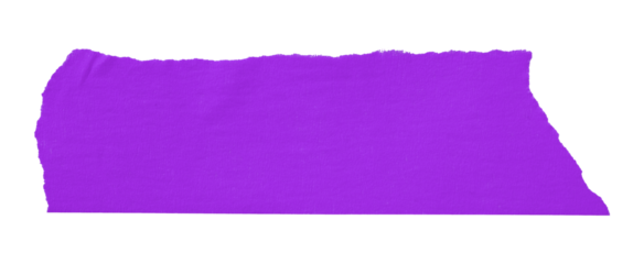 purple crumpled torn tape isolated on transparent background.
