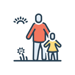 Color illustration icon for parenthood bliss