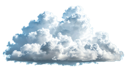 Fluffy cumulus cloud with a textured, illuminated appearance