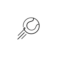 Padel Ball Line Style Icon Design