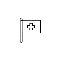 Switzerland Flag Line Style Icon Design