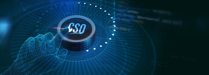 Obraz premium Business, Technology, Internet and network concept. CSO. 3d illustration