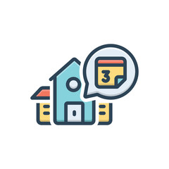 Color illustration icon for school days
