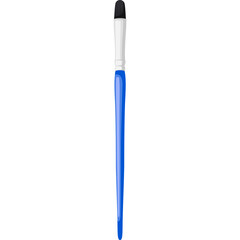 Single Blue Paintbrush with White Handle and Black Bristles on Transparent Background Ideal for Art and Craft Projects