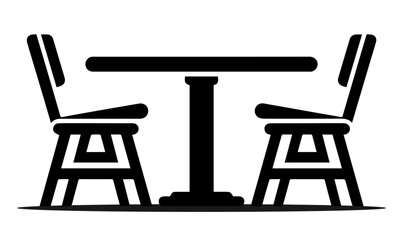 Vector set of table chairs vector illustration. chair, wood, wooden, furniture, isolated.