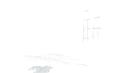 Abstract view of building reflected in puddle, stark contrasts