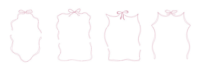 Hand-Drawn Lace Frame Set in Whimsical Coquette Style