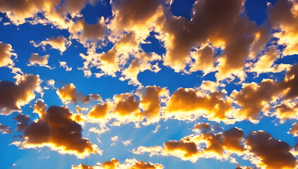 sunset cloudy sky, sunny clouds