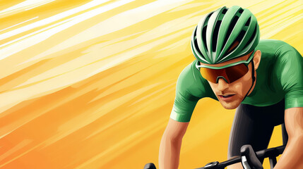 Cyclist racing in a time trial, heartbeat monitor visible on their arm, symbolizing focus and intensity in cycling