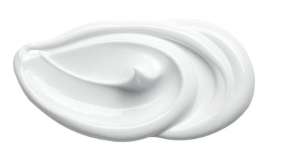 Swirl of thick, creamy, white substance on a black background