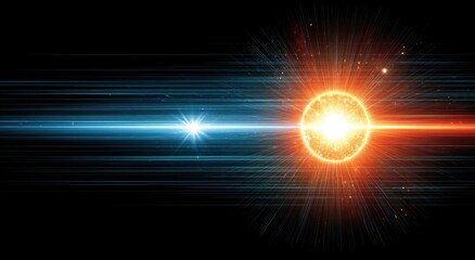 Fototapeta premium Cosmic Collision: Abstract illustration of a clash between two celestial bodies